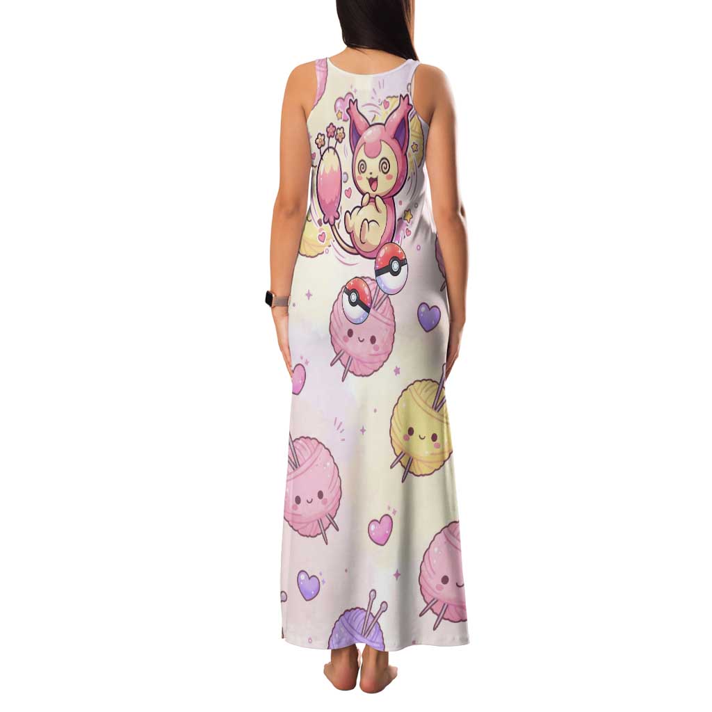 Skitty Pokémon Tank Maxi Dress Pastel Kawaii Yarn Art Style