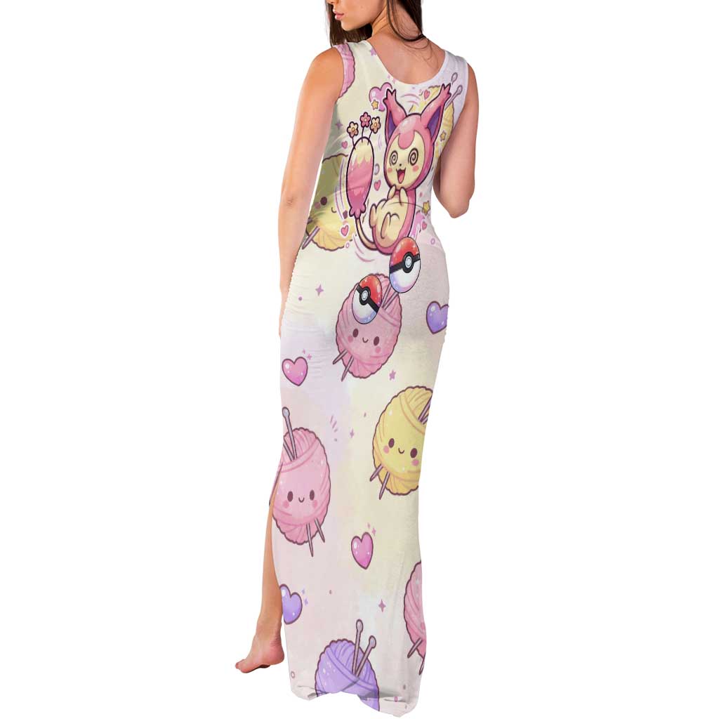 Skitty Pokémon Tank Maxi Dress Pastel Kawaii Yarn Art Style