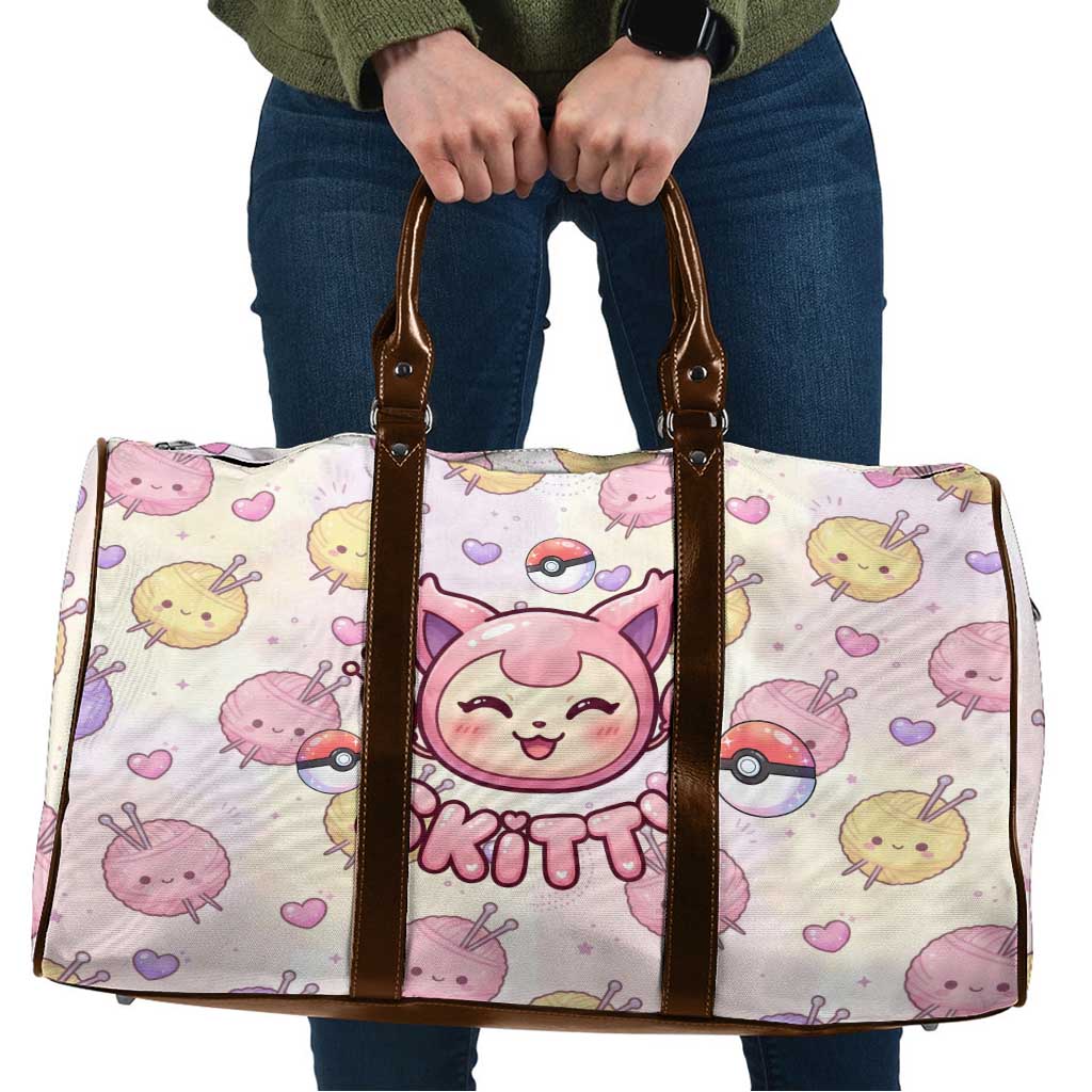 Skitty Pokémon Travel Bag Pastel Kawaii Yarn Art Style