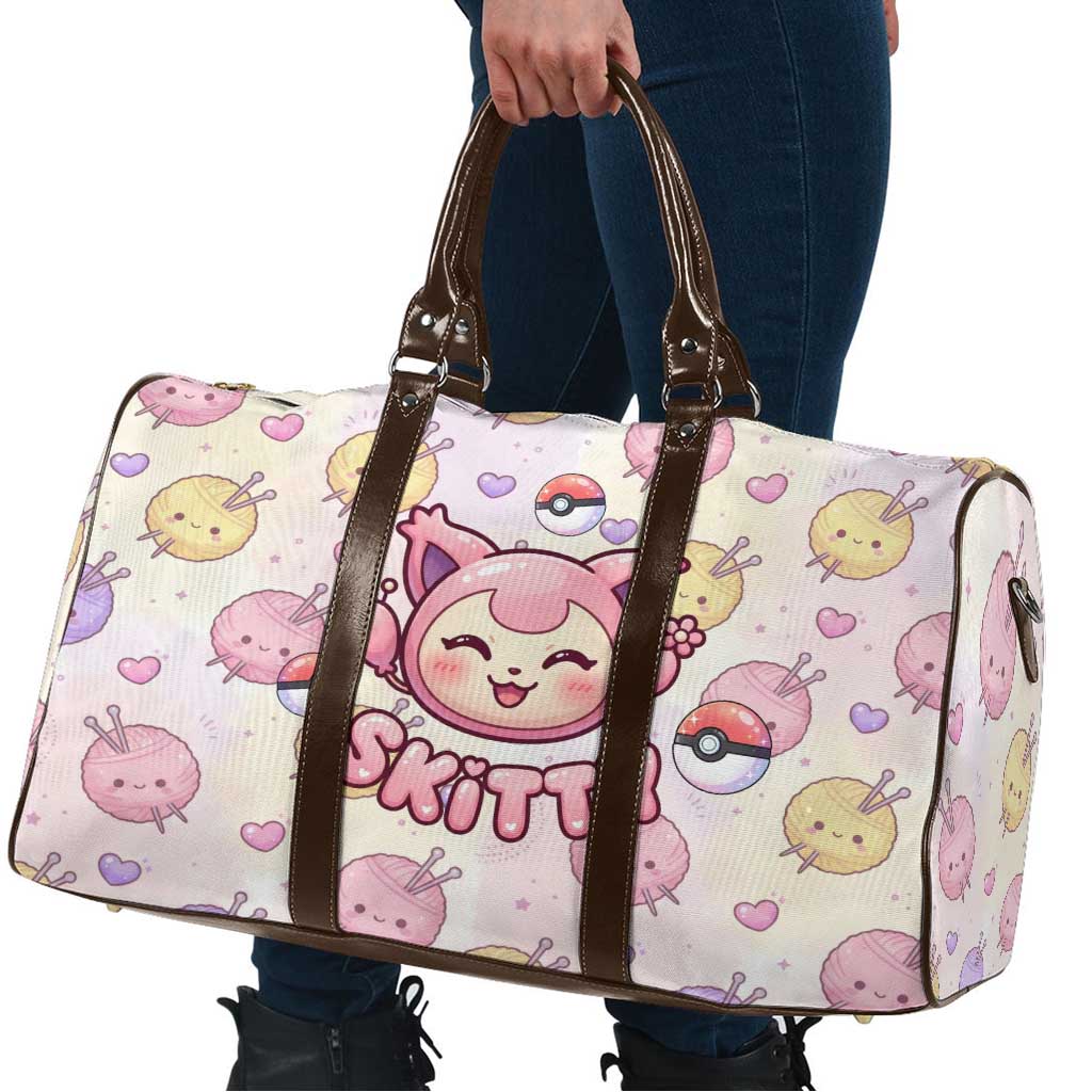 Skitty Pokémon Travel Bag Pastel Kawaii Yarn Art Style