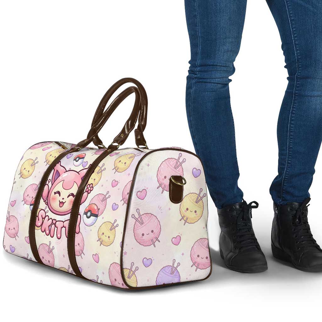Skitty Pokémon Travel Bag Pastel Kawaii Yarn Art Style