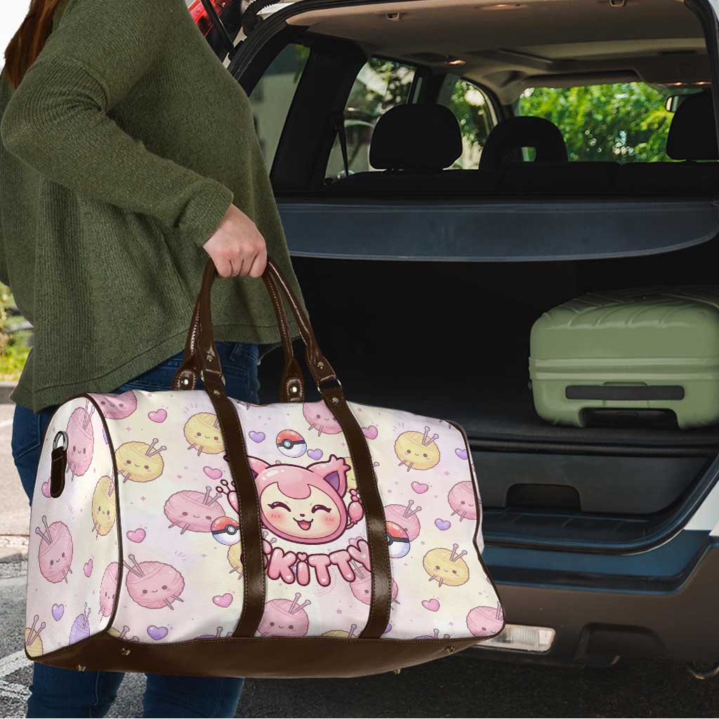 Skitty Pokémon Travel Bag Pastel Kawaii Yarn Art Style