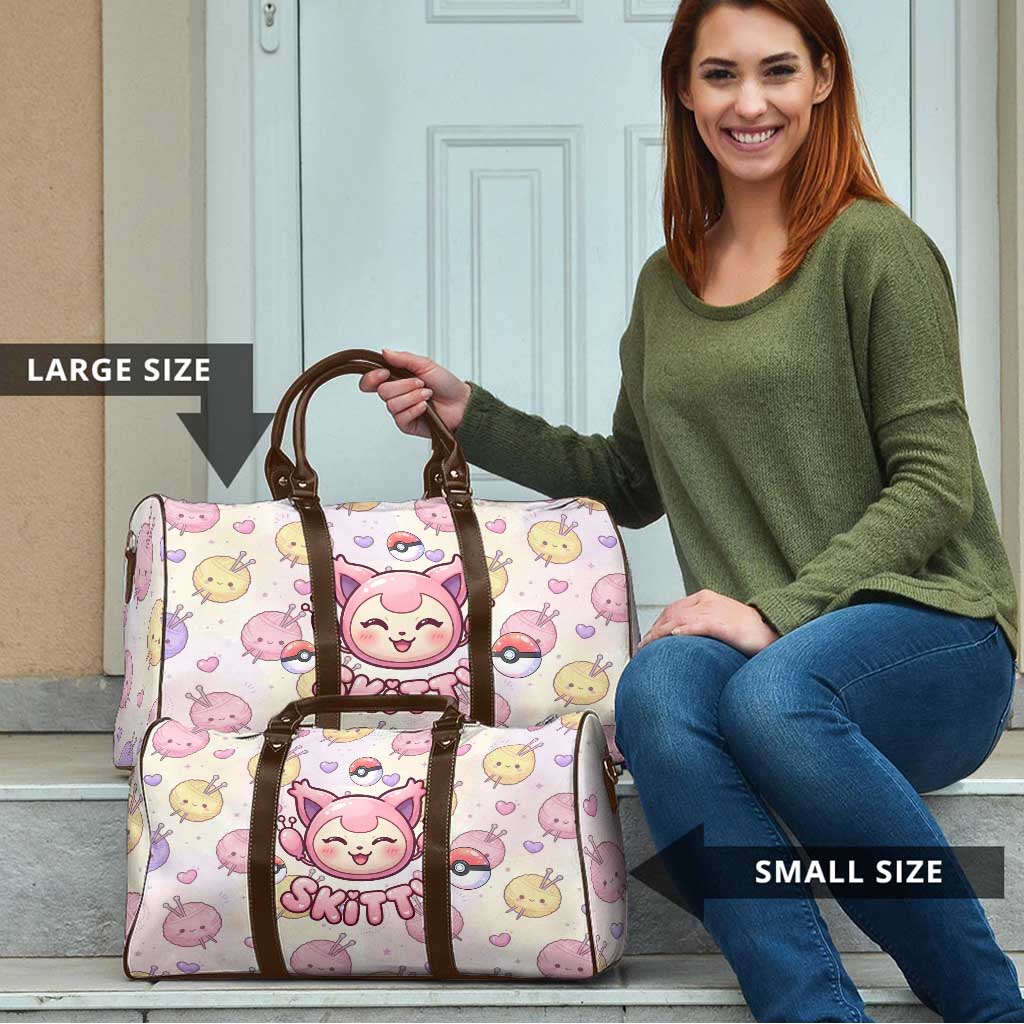 Skitty Pokémon Travel Bag Pastel Kawaii Yarn Art Style