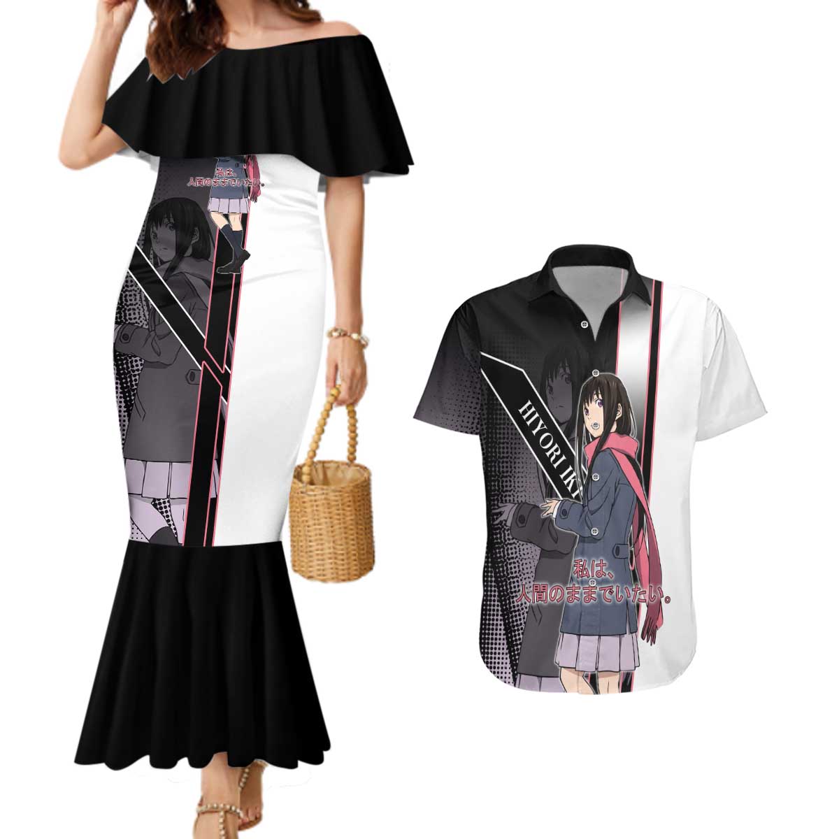 Hiyori Iki Couples Matching Mermaid Dress and Hawaiian Shirt Soft Sentimental Anime Style
