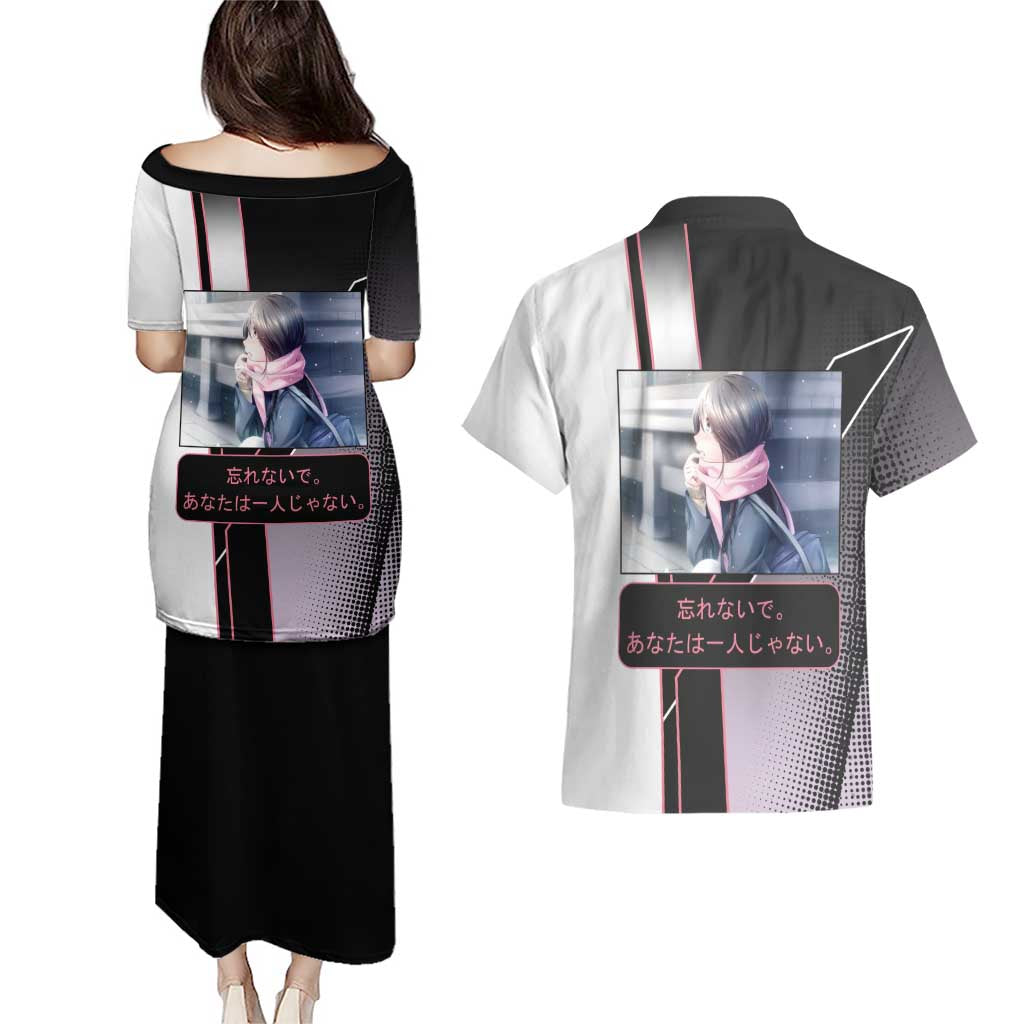 Hiyori Iki Couples Matching Puletasi and Hawaiian Shirt Soft Sentimental Anime Style