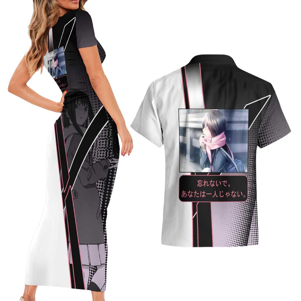 Hiyori Iki Couples Matching Short Sleeve Bodycon Dress and Hawaiian Shirt Soft Sentimental Anime Style