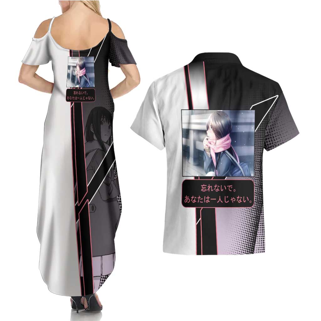 Hiyori Iki Couples Matching Summer Maxi Dress and Hawaiian Shirt Soft Sentimental Anime Style
