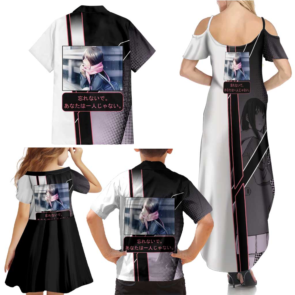 Hiyori Iki Family Matching Summer Maxi Dress and Hawaiian Shirt Soft Sentimental Anime Style