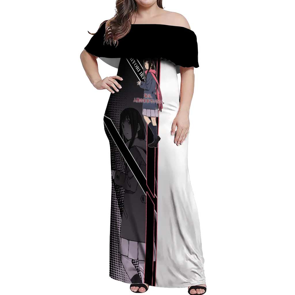 Hiyori Iki Off Shoulder Maxi Dress Soft Sentimental Anime Style