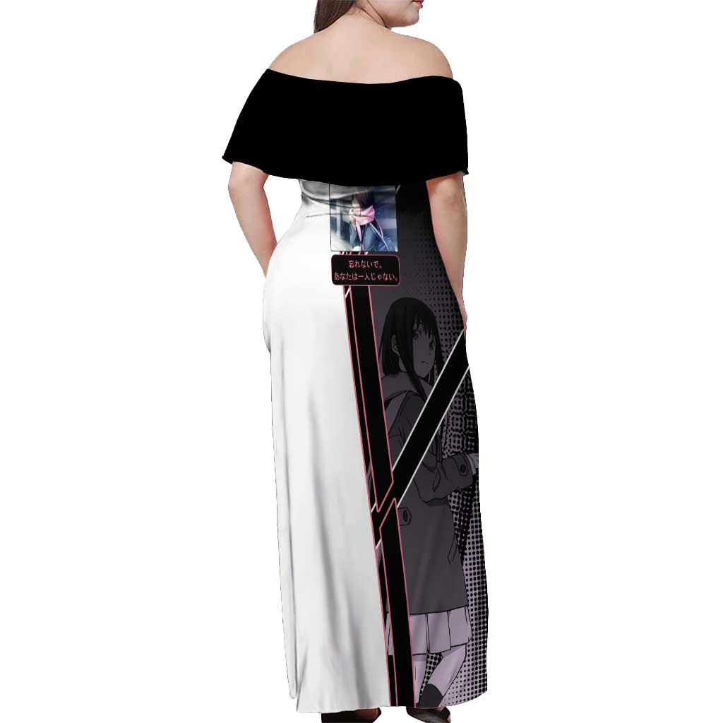 Hiyori Iki Off Shoulder Maxi Dress Soft Sentimental Anime Style