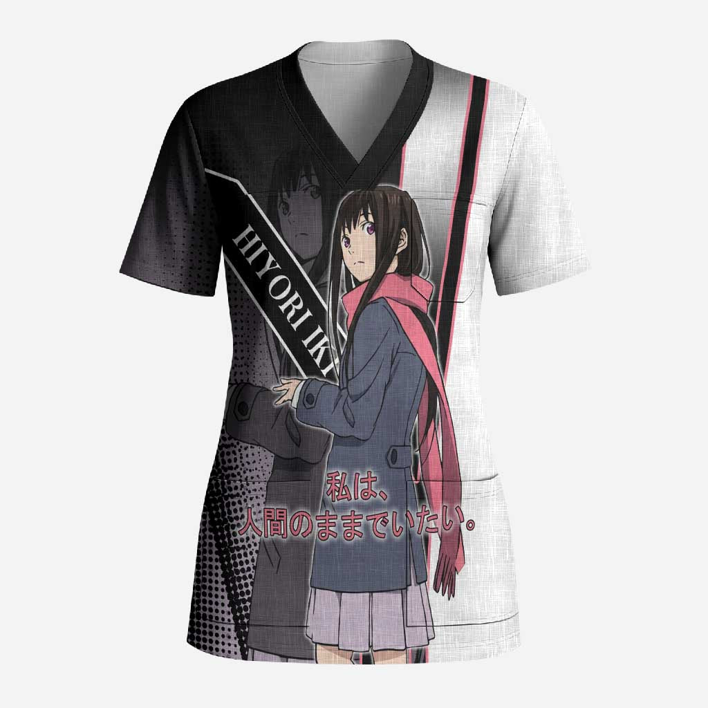 Hiyori Iki Scrub Top Soft Sentimental Anime Style