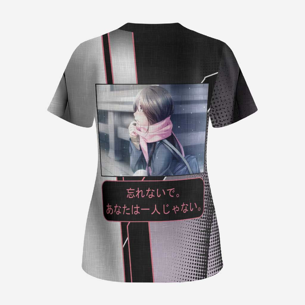 Hiyori Iki Scrub Top Soft Sentimental Anime Style