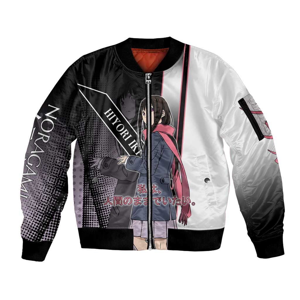 Hiyori Iki Sleeve Zip Bomber Jacket Soft Sentimental Anime Style