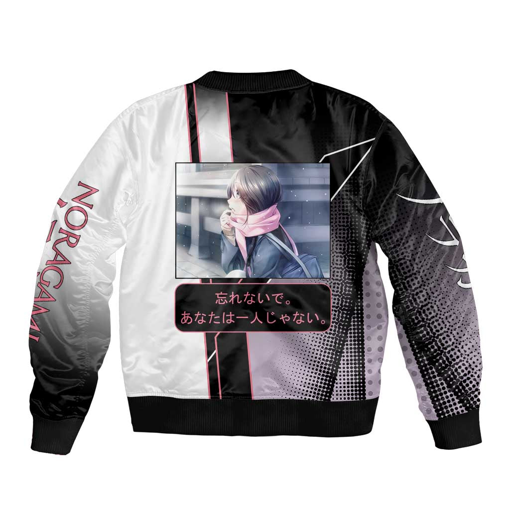 Hiyori Iki Sleeve Zip Bomber Jacket Soft Sentimental Anime Style