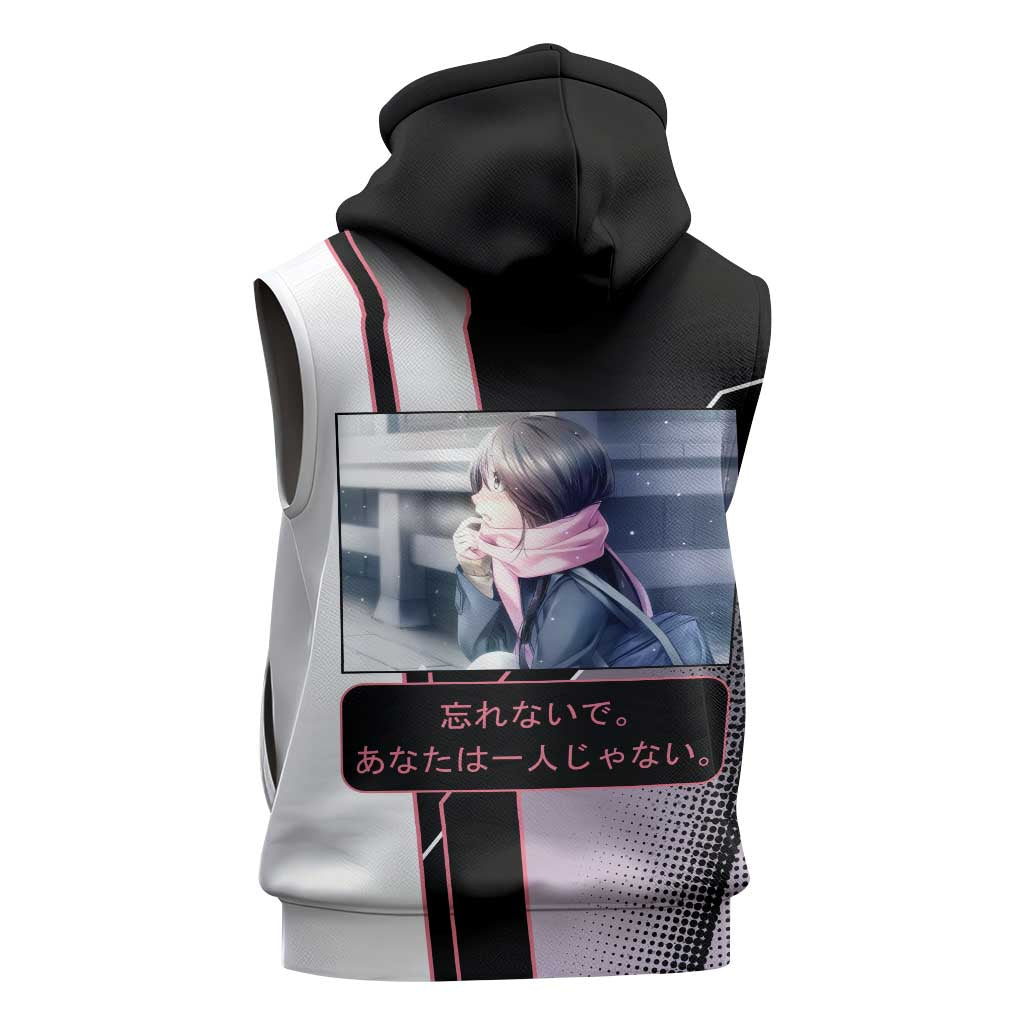 Hiyori Iki Sleeveless Zip Hoodie Soft Sentimental Anime Style