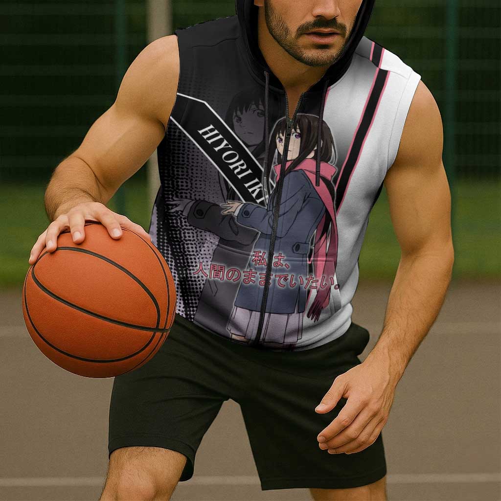 Hiyori Iki Sleeveless Zip Hoodie Soft Sentimental Anime Style
