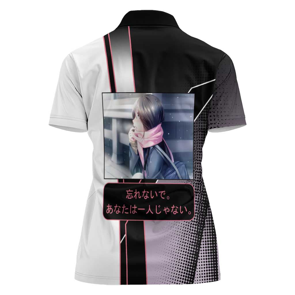 Hiyori Iki Women Polo Shirt Soft Sentimental Anime Style