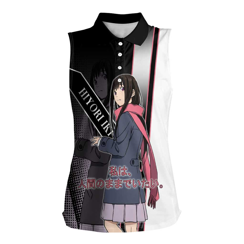 Hiyori Iki Women Sleeveless Polo Shirt Soft Sentimental Anime Style