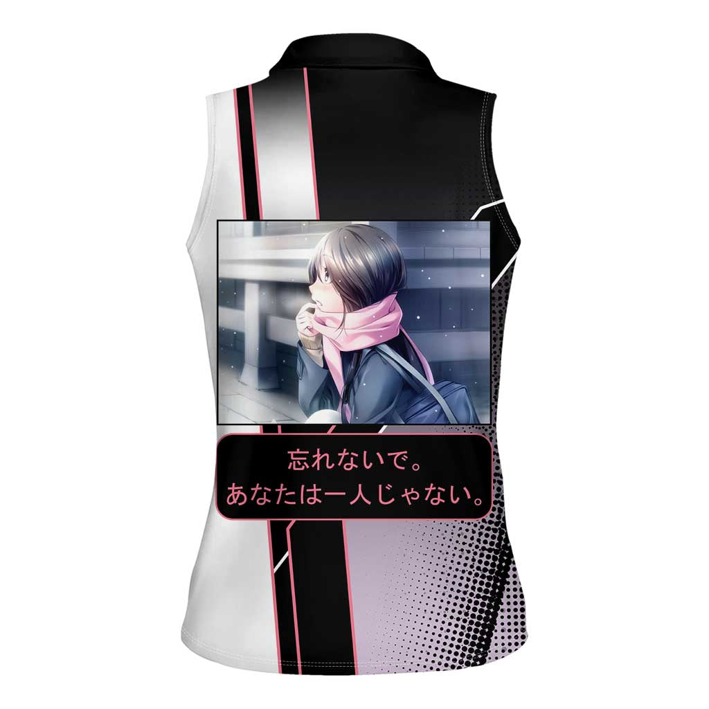 Hiyori Iki Women Sleeveless Polo Shirt Soft Sentimental Anime Style