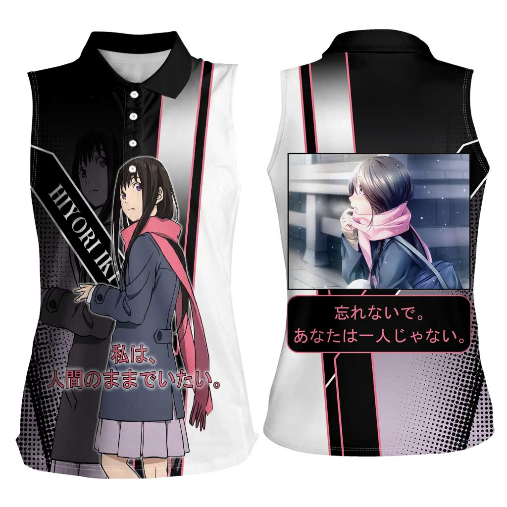 Hiyori Iki Women Sleeveless Polo Shirt Soft Sentimental Anime Style