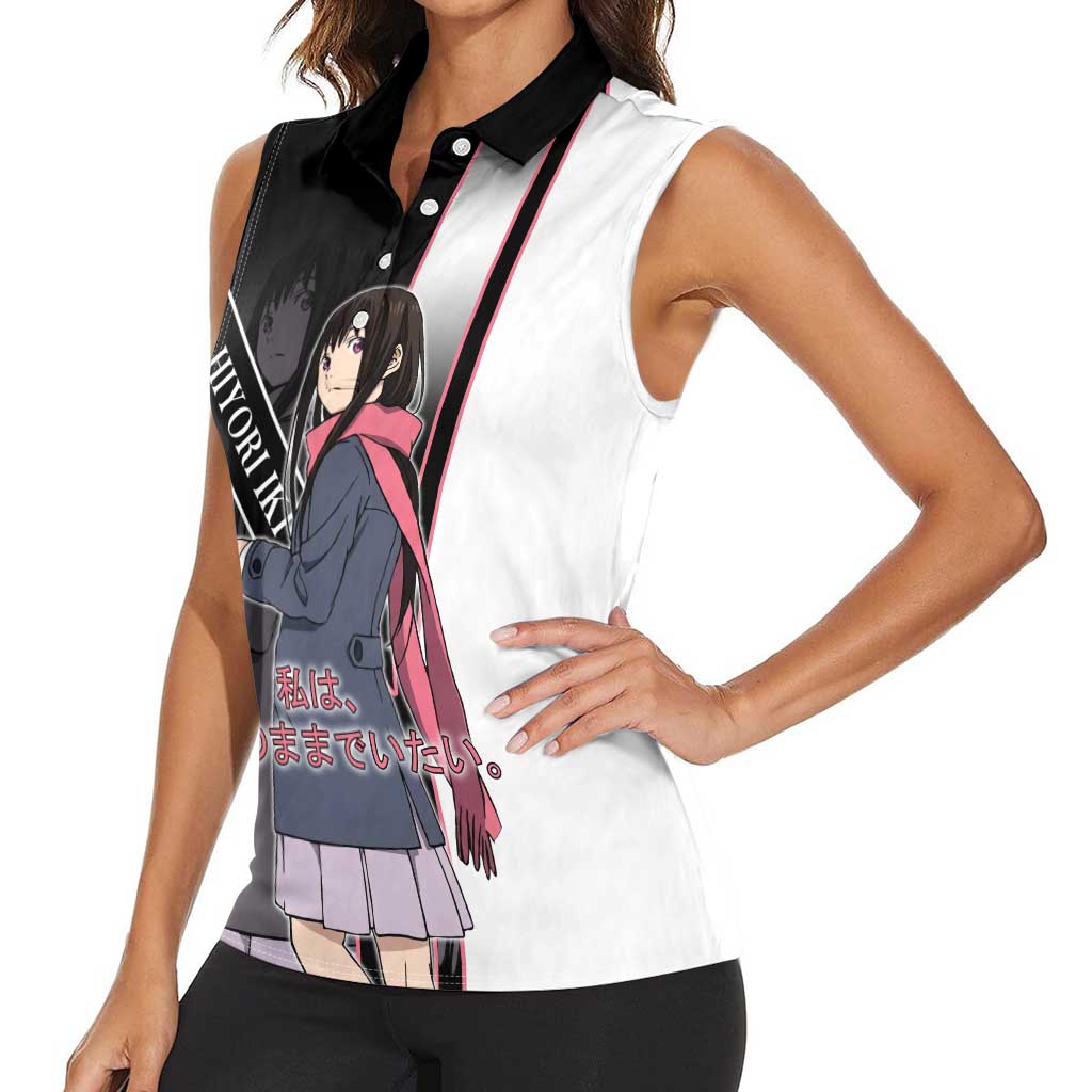 Hiyori Iki Women Sleeveless Polo Shirt Soft Sentimental Anime Style