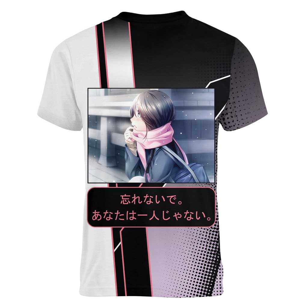 Hiyori Iki Women V-Neck T-Shirt Soft Sentimental Anime Style