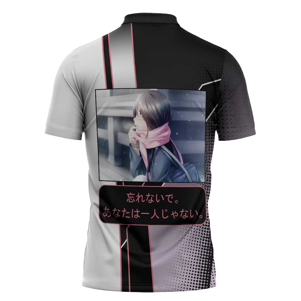 Hiyori Iki Zipper Polo Shirt Soft Sentimental Anime Style