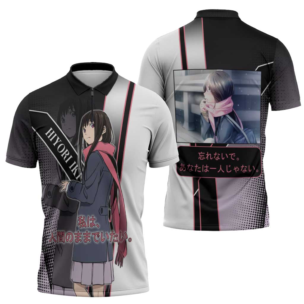 Hiyori Iki Zipper Polo Shirt Soft Sentimental Anime Style