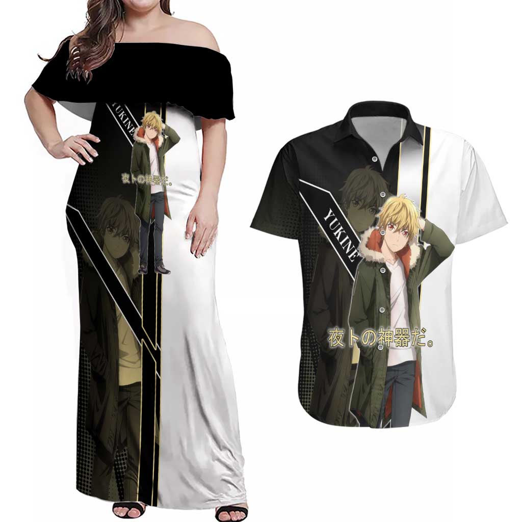 Yukine Couples Matching Off Shoulder Maxi Dress and Hawaiian Shirt Urban Divine Anime Style