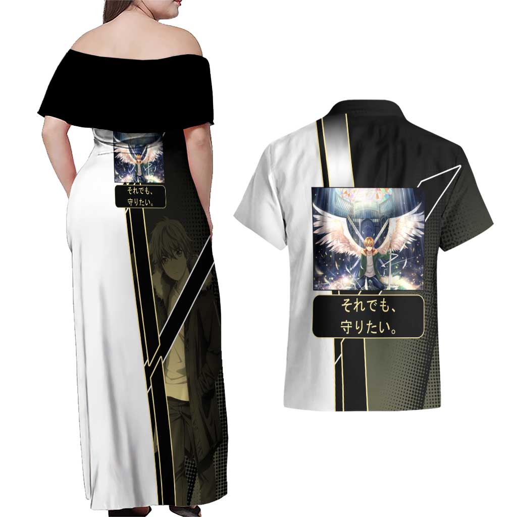 Yukine Couples Matching Off Shoulder Maxi Dress and Hawaiian Shirt Urban Divine Anime Style