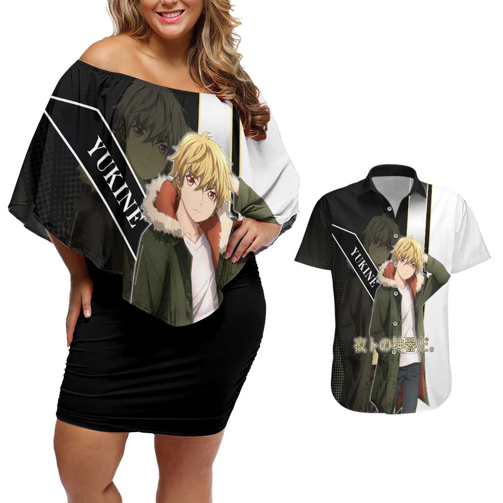 Yukine Couples Matching Off Shoulder Short Dress and Hawaiian Shirt Urban Divine Anime Style