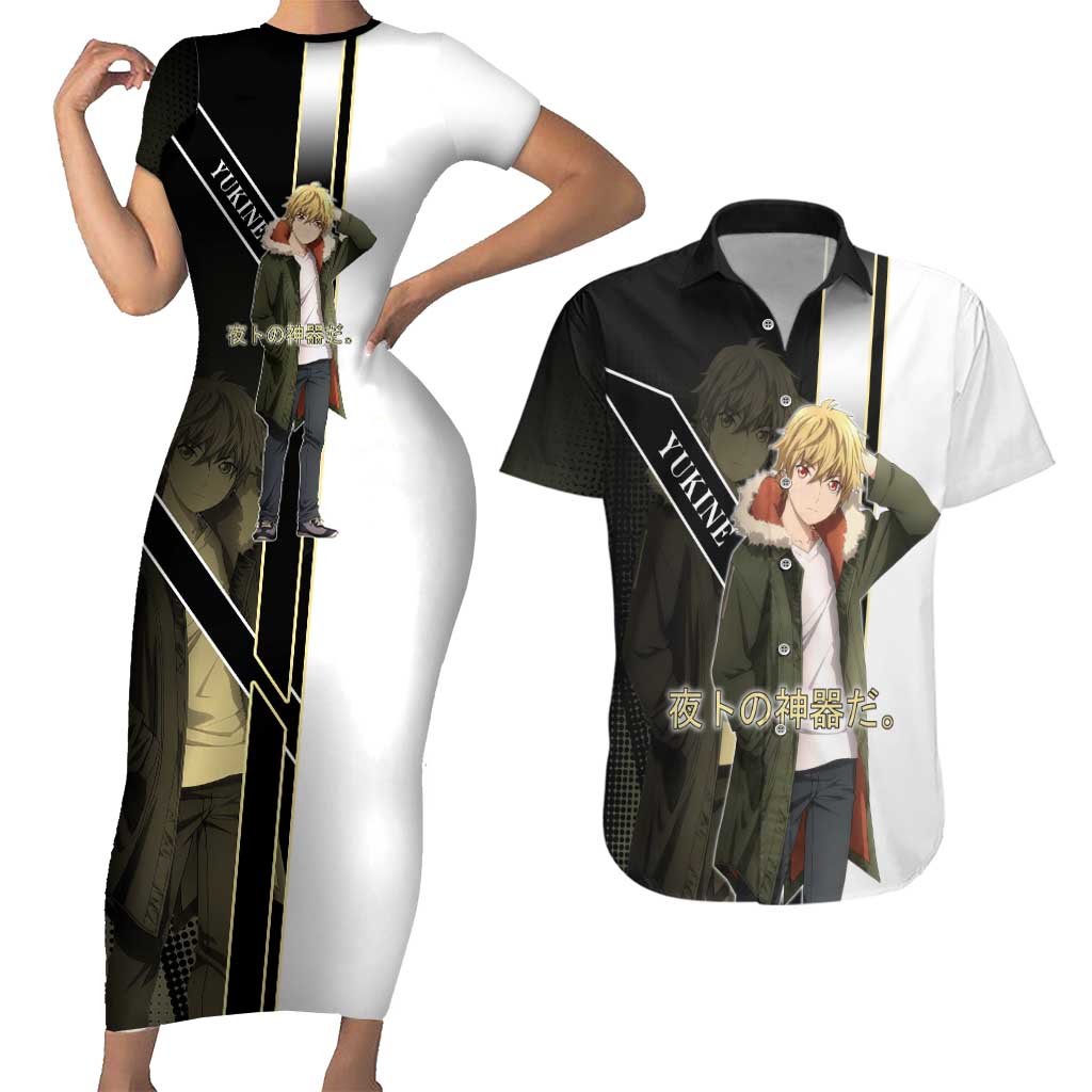 Yukine Couples Matching Short Sleeve Bodycon Dress and Hawaiian Shirt Urban Divine Anime Style