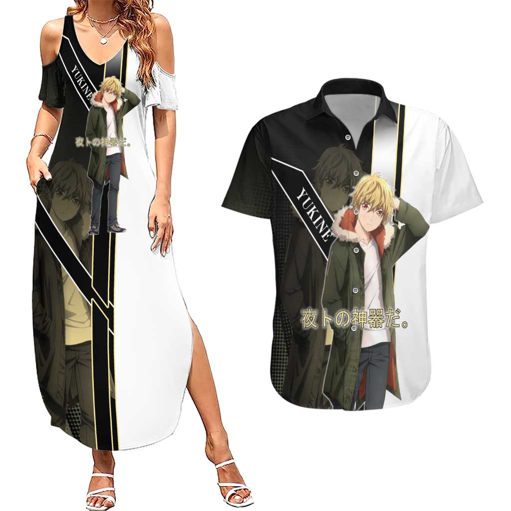 Yukine Couples Matching Summer Maxi Dress and Hawaiian Shirt Urban Divine Anime Style