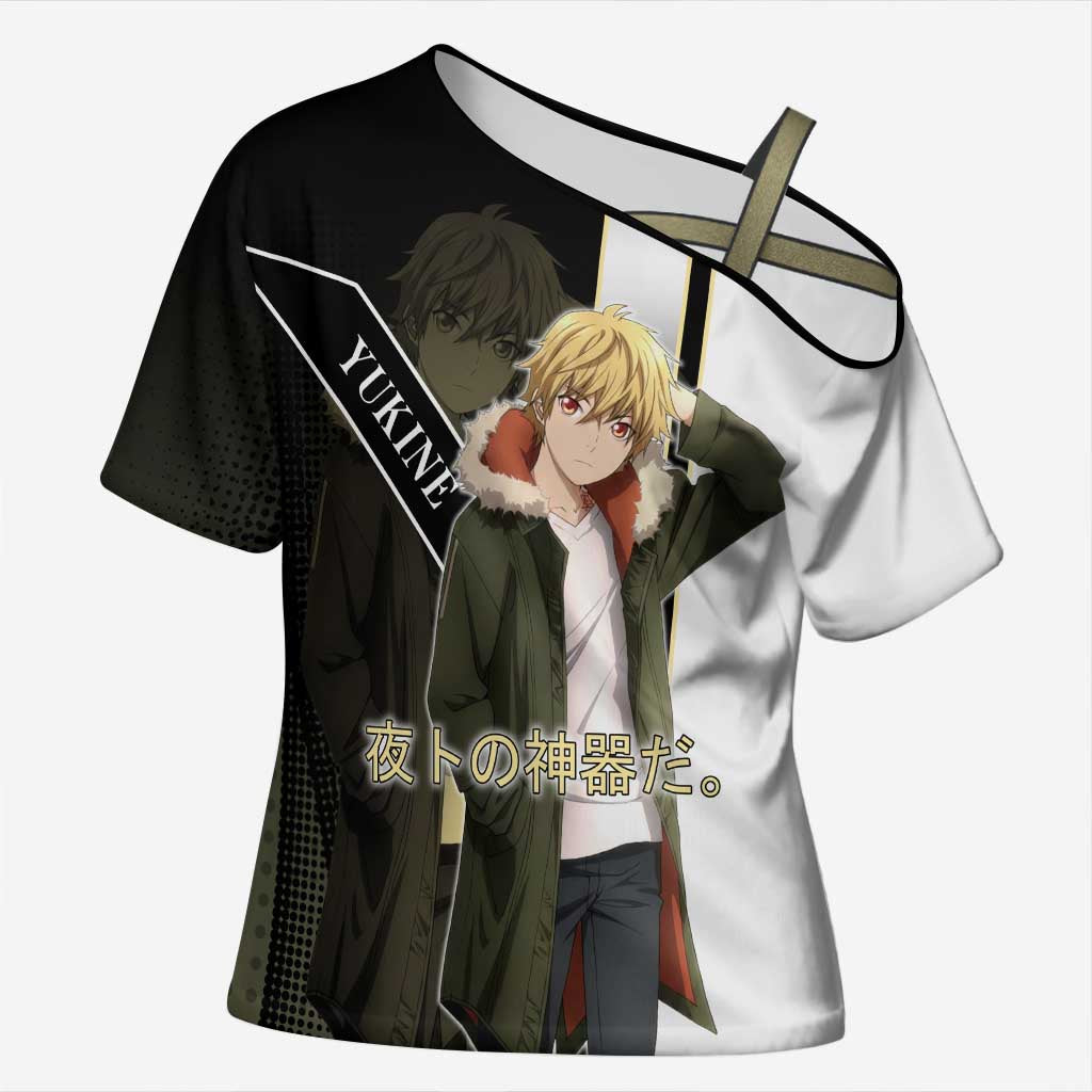 Yukine Cross Shoulder Shirt Urban Divine Anime Style