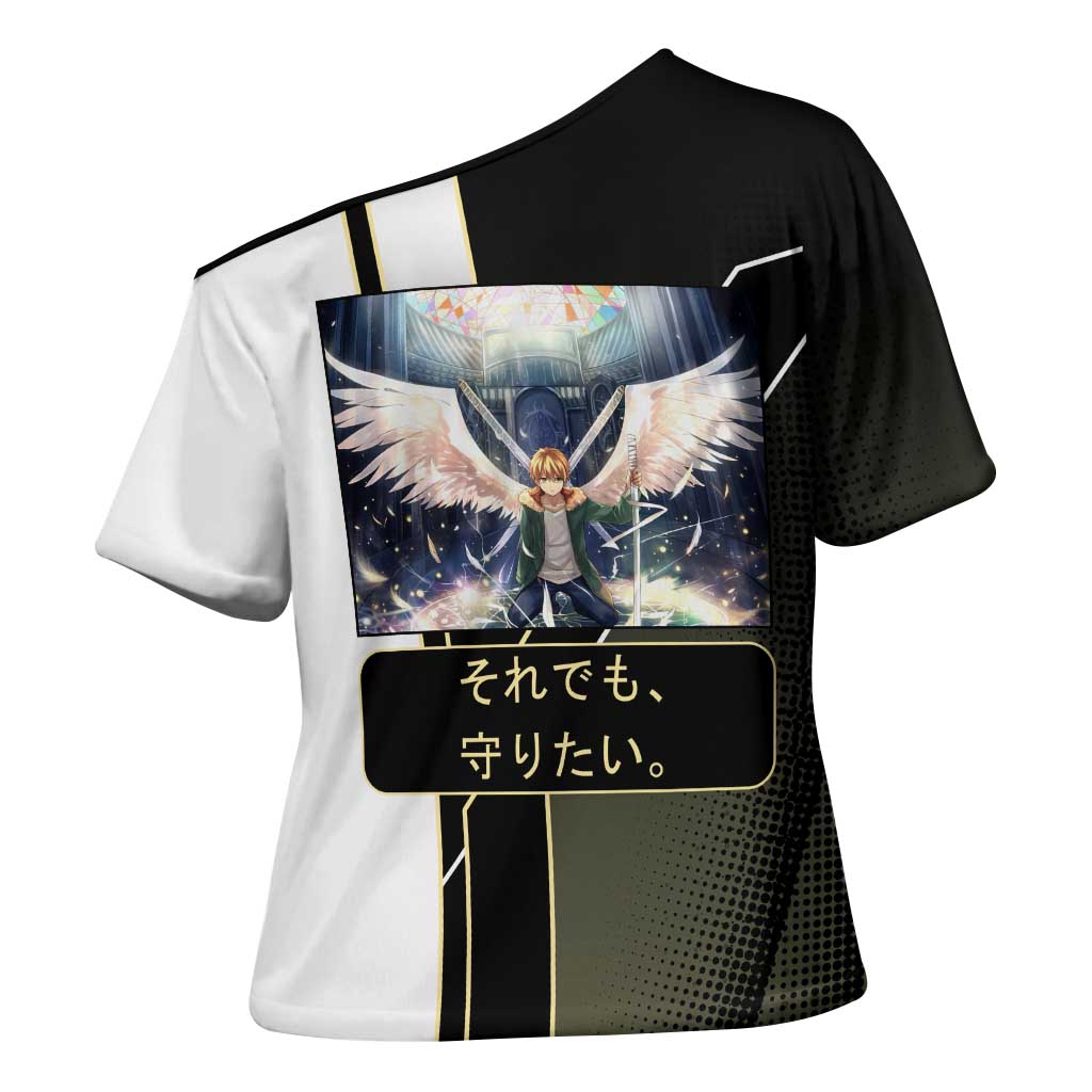Yukine Cross Shoulder Shirt Urban Divine Anime Style