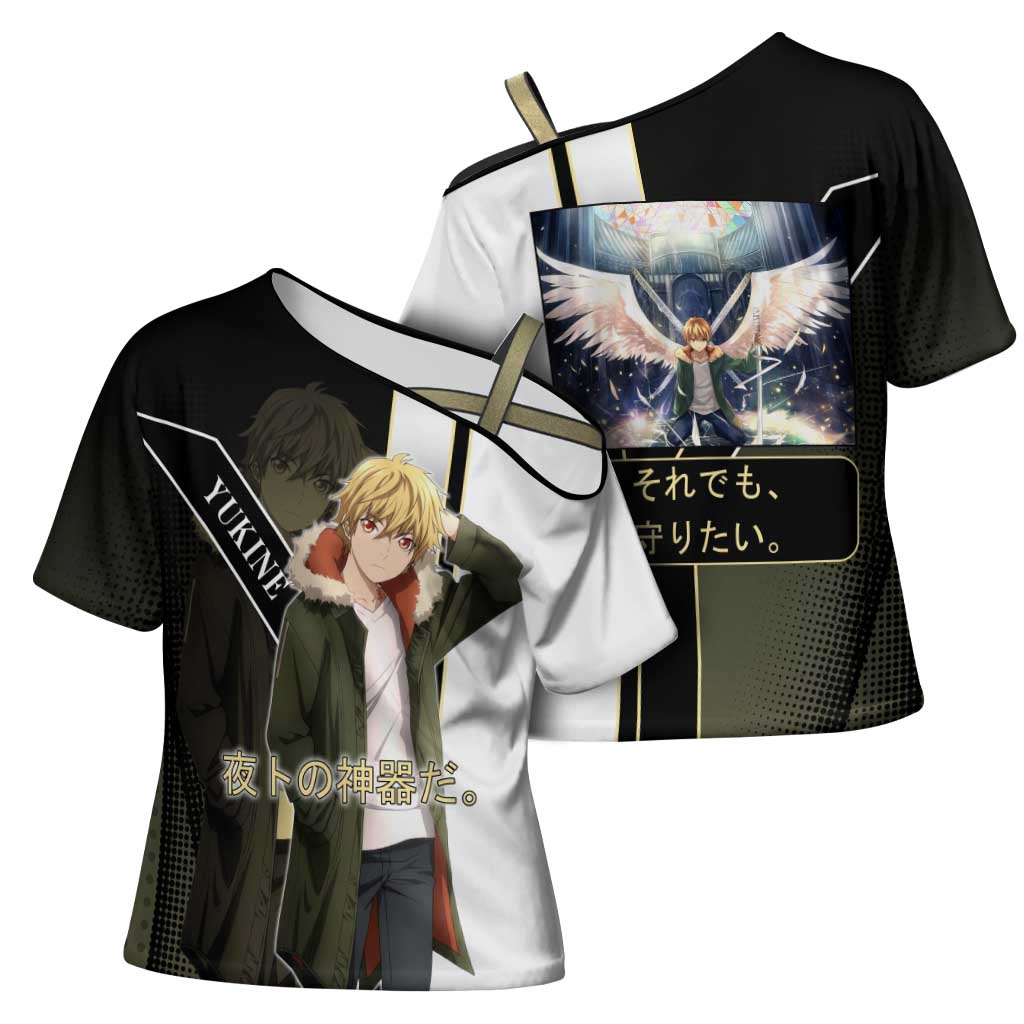 Yukine Cross Shoulder Shirt Urban Divine Anime Style