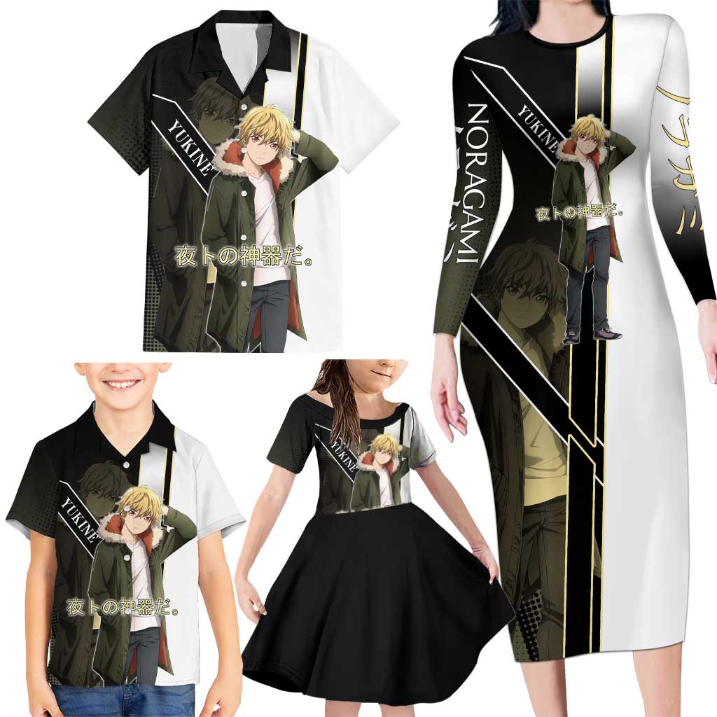Yukine Family Matching Long Sleeve Bodycon Dress and Hawaiian Shirt Urban Divine Anime Style
