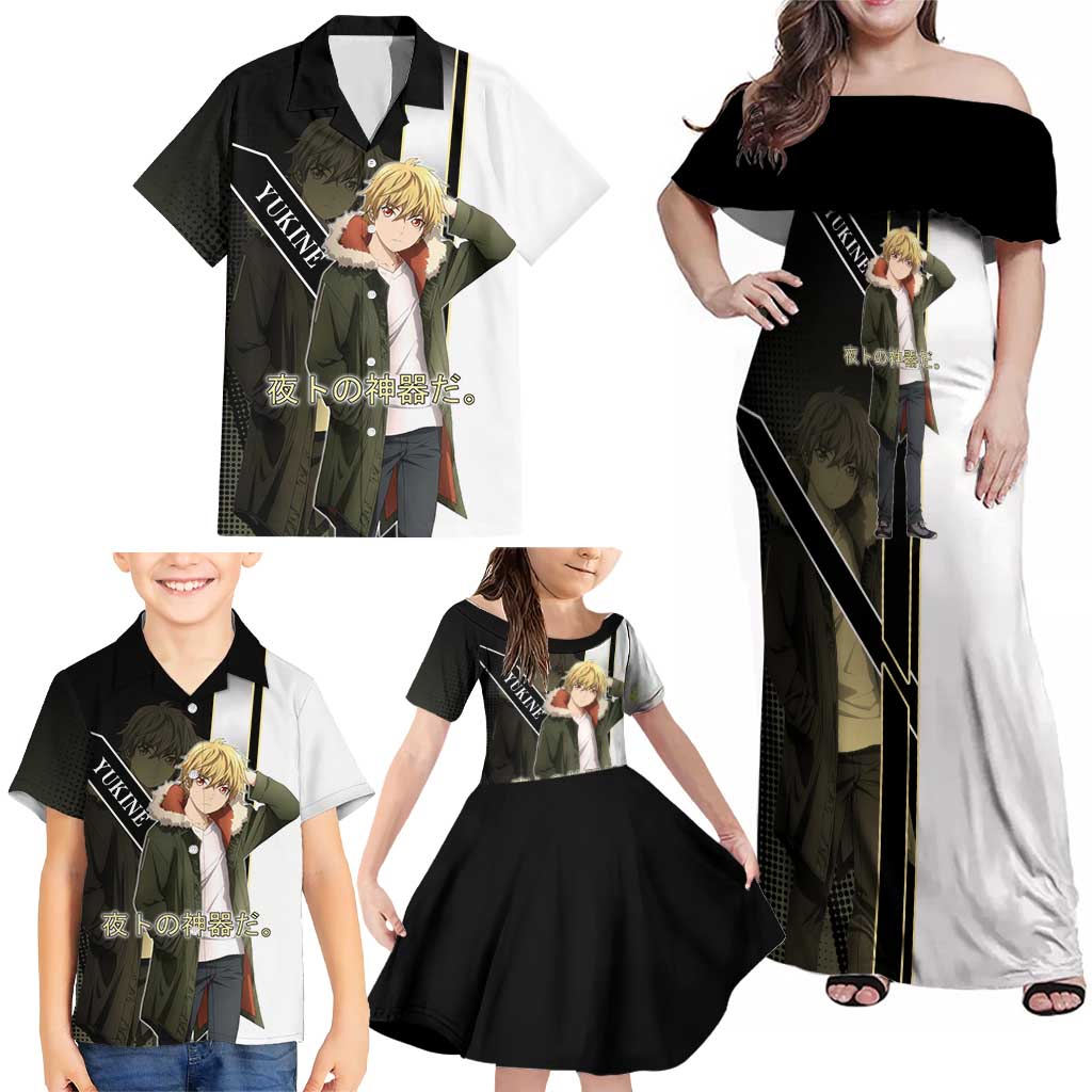 Yukine Family Matching Off Shoulder Maxi Dress and Hawaiian Shirt Urban Divine Anime Style