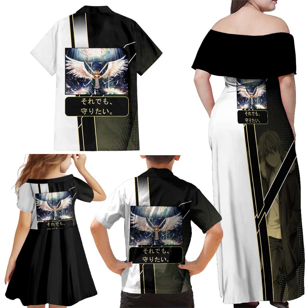 Yukine Family Matching Off Shoulder Maxi Dress and Hawaiian Shirt Urban Divine Anime Style