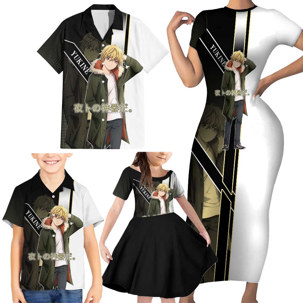 Yukine Family Matching Short Sleeve Bodycon Dress and Hawaiian Shirt Urban Divine Anime Style