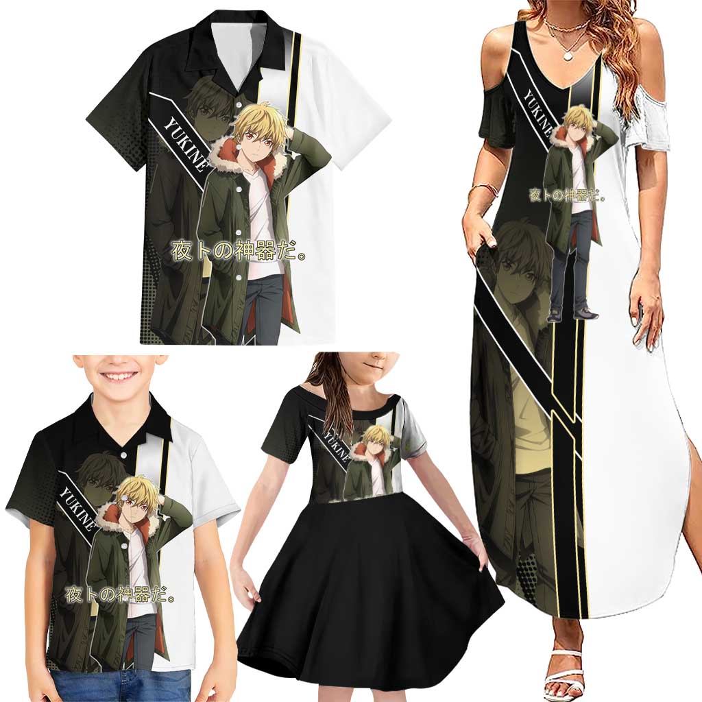 Yukine Family Matching Summer Maxi Dress and Hawaiian Shirt Urban Divine Anime Style