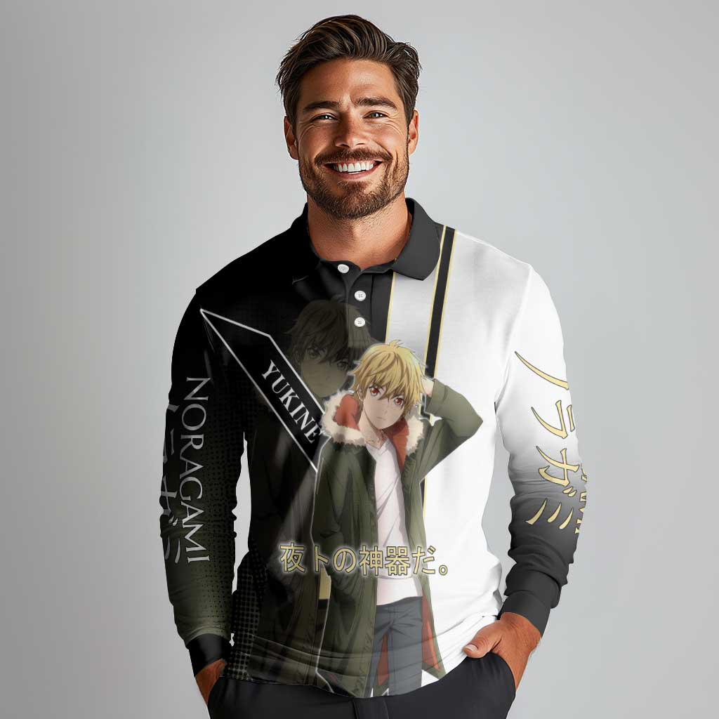 Yukine Long Sleeve Polo Shirt Urban Divine Anime Style