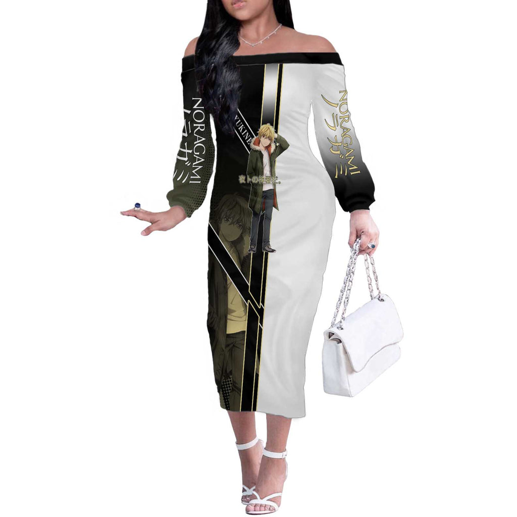 Yukine Off The Shoulder Long Sleeve Dress Urban Divine Anime Style