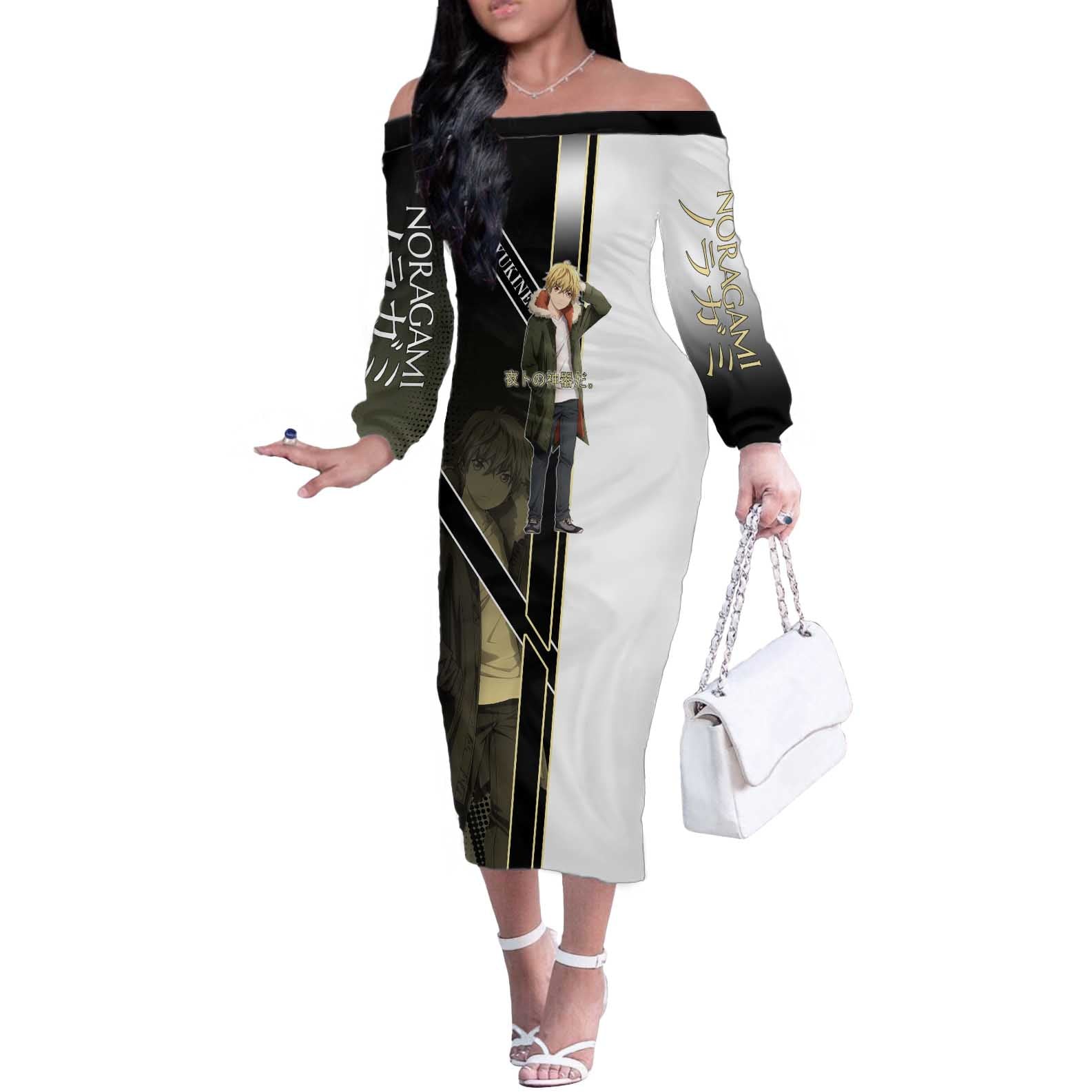 Yukine Off The Shoulder Long Sleeve Dress Urban Divine Anime Style