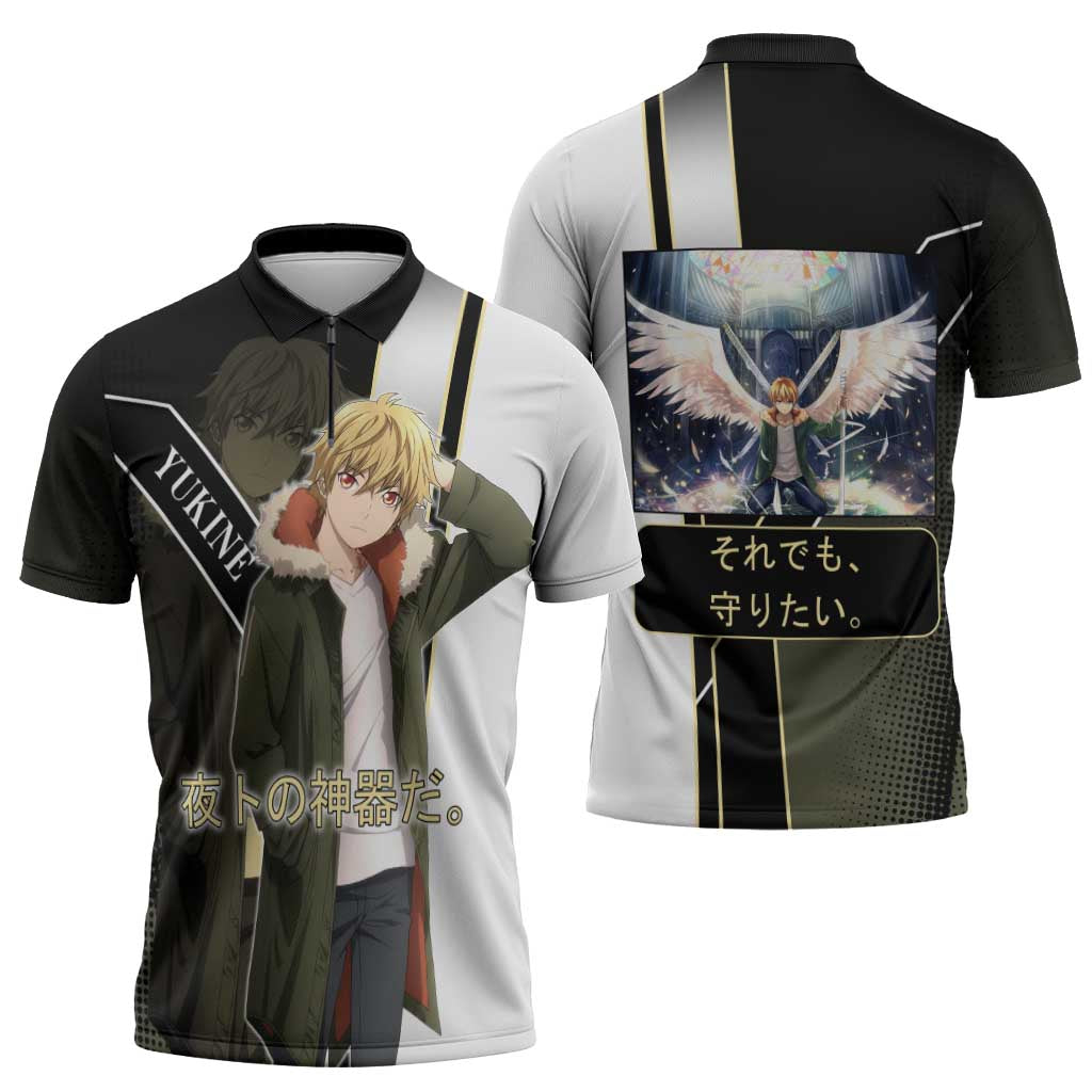 Yukine Zipper Polo Shirt Urban Divine Anime Style