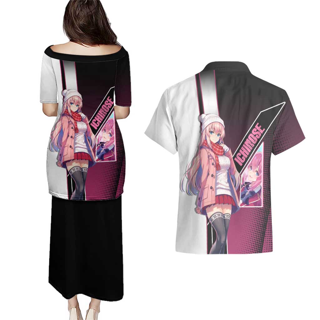 Honami Ichinose Couples Matching Puletasi and Hawaiian Shirt Soft Kawaii School Anime Style