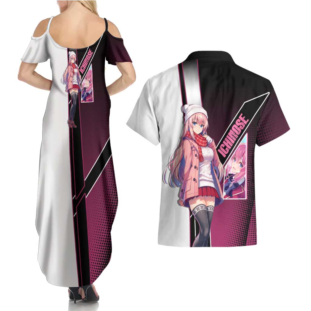 Honami Ichinose Couples Matching Summer Maxi Dress and Hawaiian Shirt Soft Kawaii School Anime Style