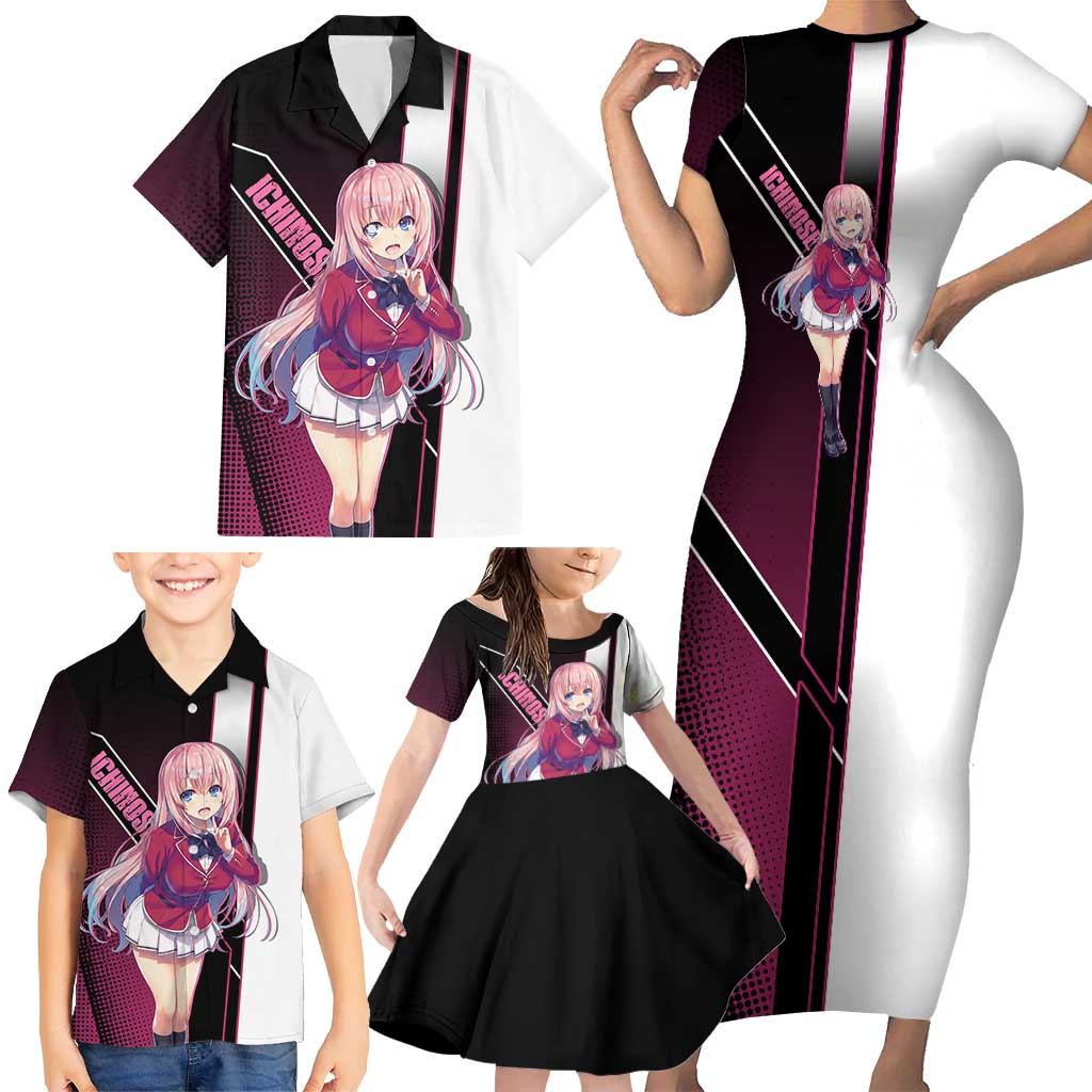 Honami Ichinose Family Matching Short Sleeve Bodycon Dress and Hawaiian Shirt Soft Kawaii School Anime Style