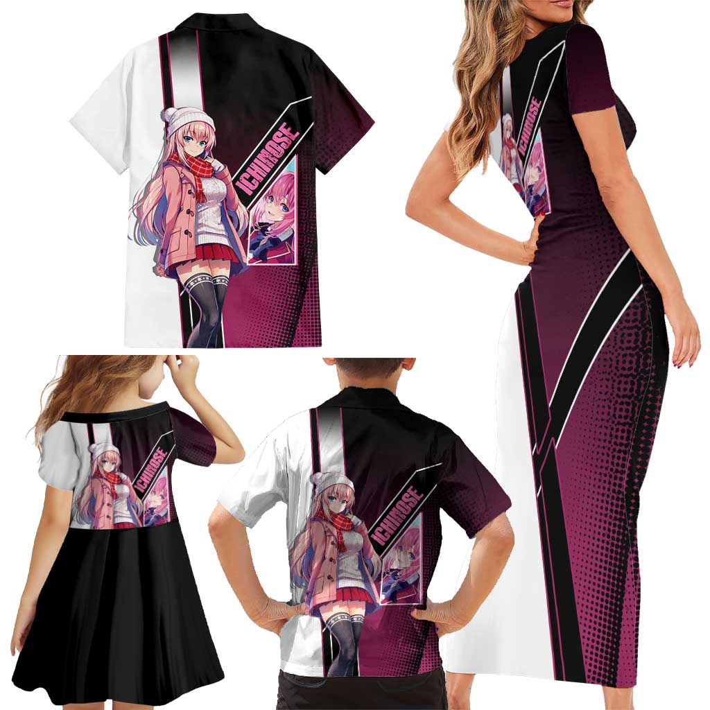 Honami Ichinose Family Matching Short Sleeve Bodycon Dress and Hawaiian Shirt Soft Kawaii School Anime Style