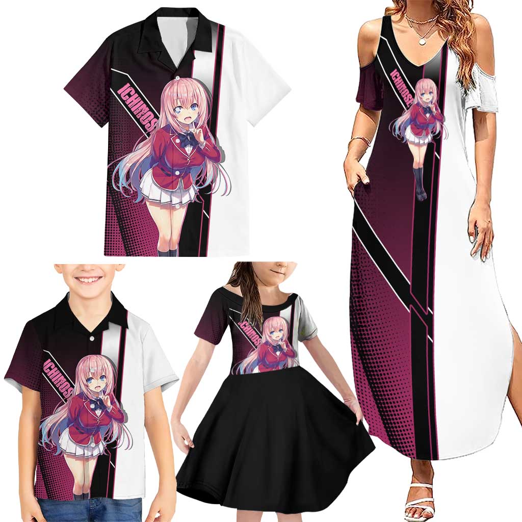 Honami Ichinose Family Matching Summer Maxi Dress and Hawaiian Shirt Soft Kawaii School Anime Style